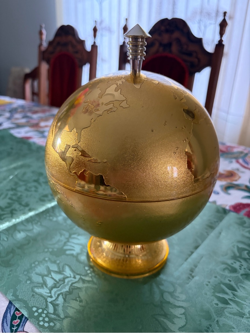 Vintage Gold Globe Ice Bucket